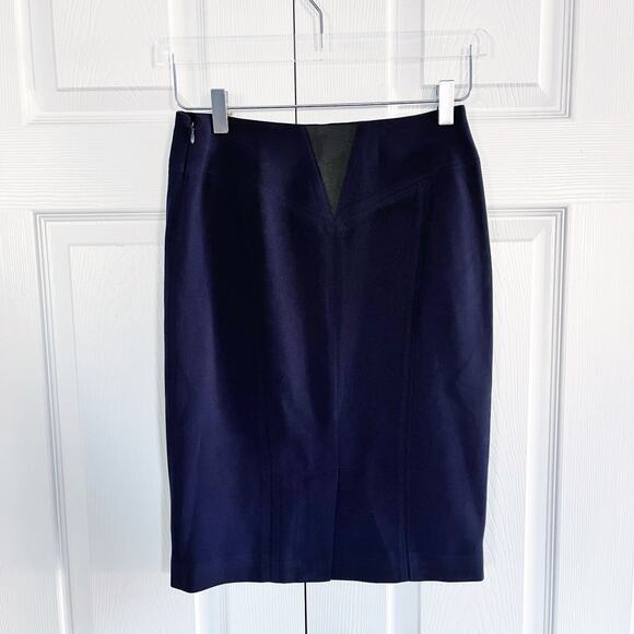 T Tahari Navy Pencil Skirt - Picture 5 of 8